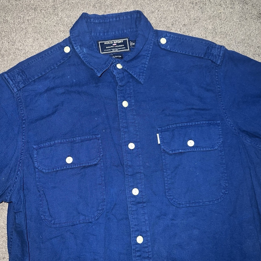 Vintage 90s Polo Sport Ralph Lauren Mens M Blue Shirt
